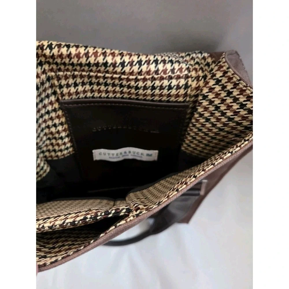 Cutter & Buck American Classics Brown Canvas & Leather Tall Pouch Bag MSRP  $165